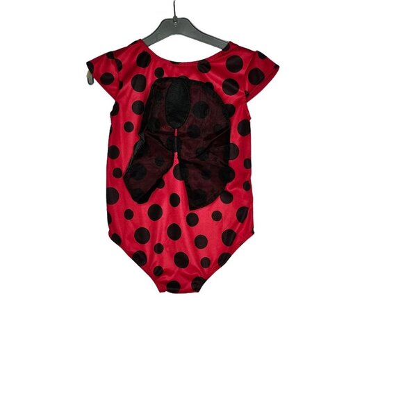 Crazy 8 Red Black Lady Bug Wings Short Sleeve Leotard Costume 4 5 "Years NWT - Picture 4 of 6